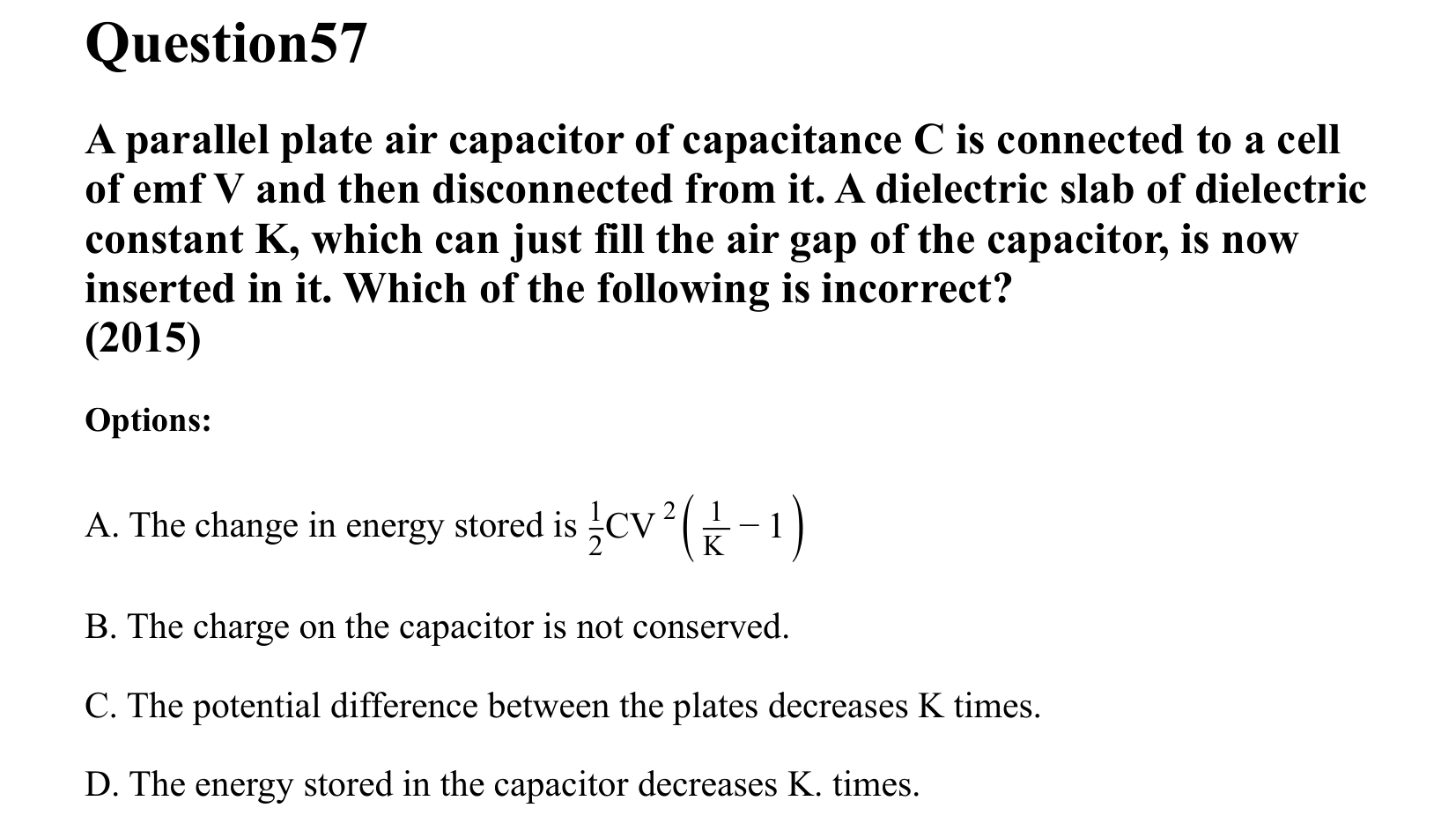 Electrostatics question 57