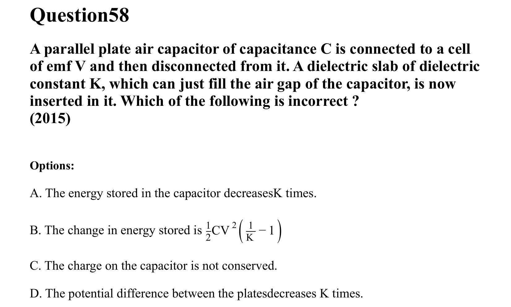 Electrostatics question 58