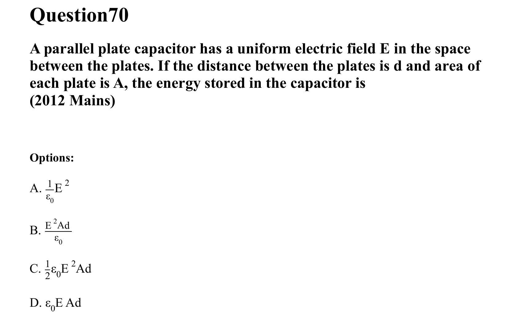 Electrostatics question 70