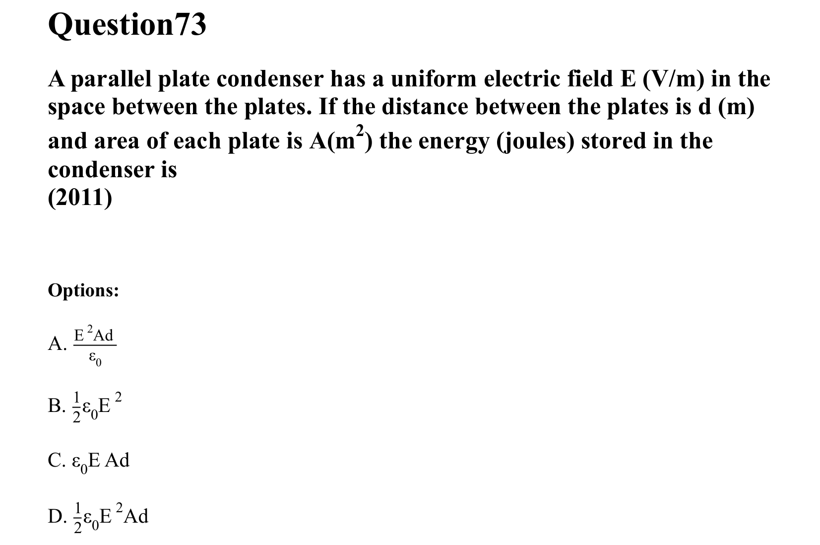 Electrostatics question 73