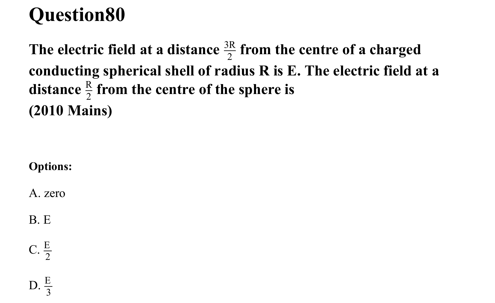 Electrostatics question 80