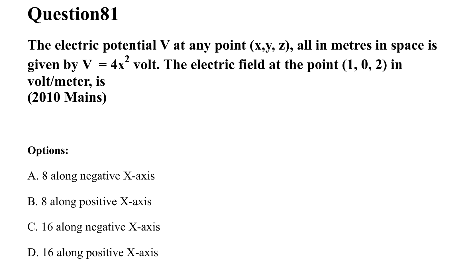 Electrostatics question 81