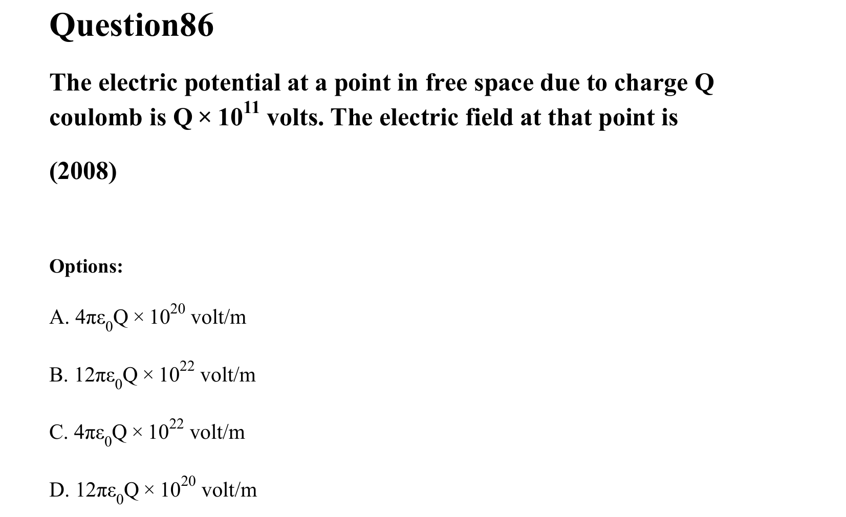 Electrostatics question 86