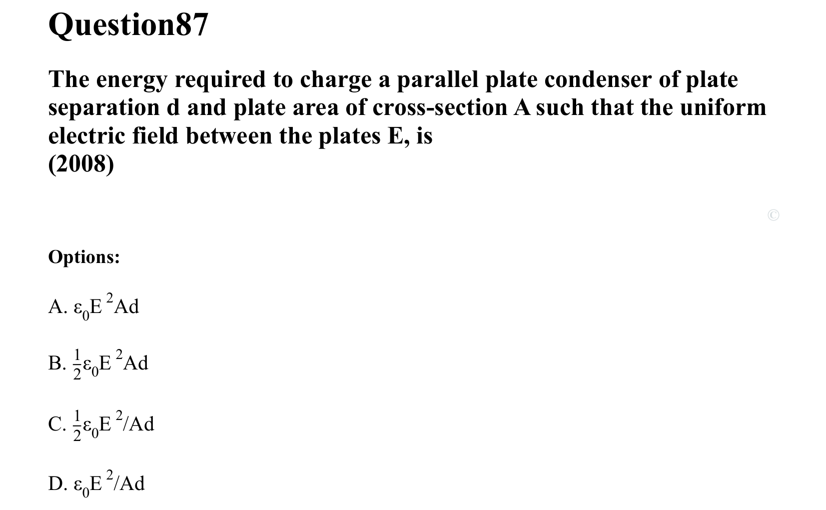 Electrostatics question 87