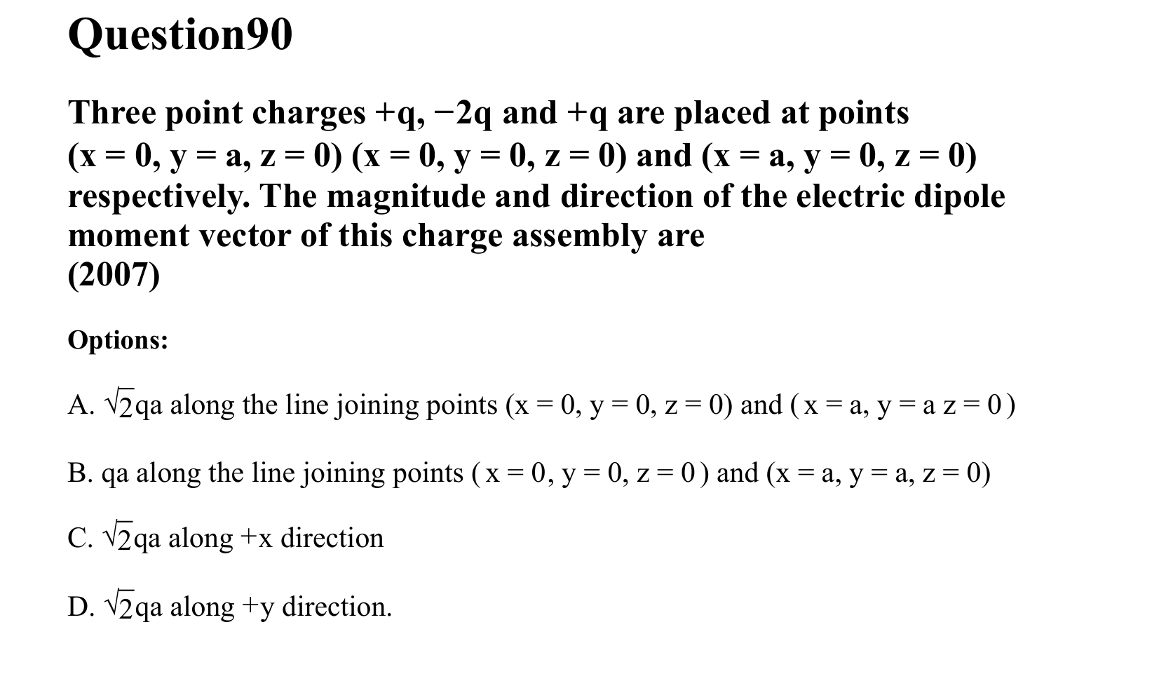 Electrostatics question 90