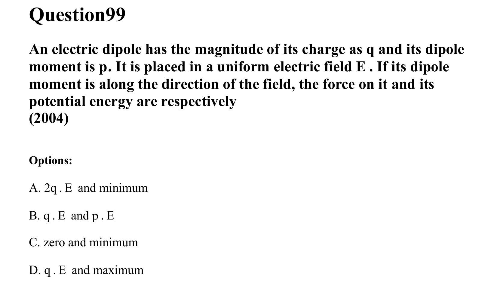 Electrostatics question 99