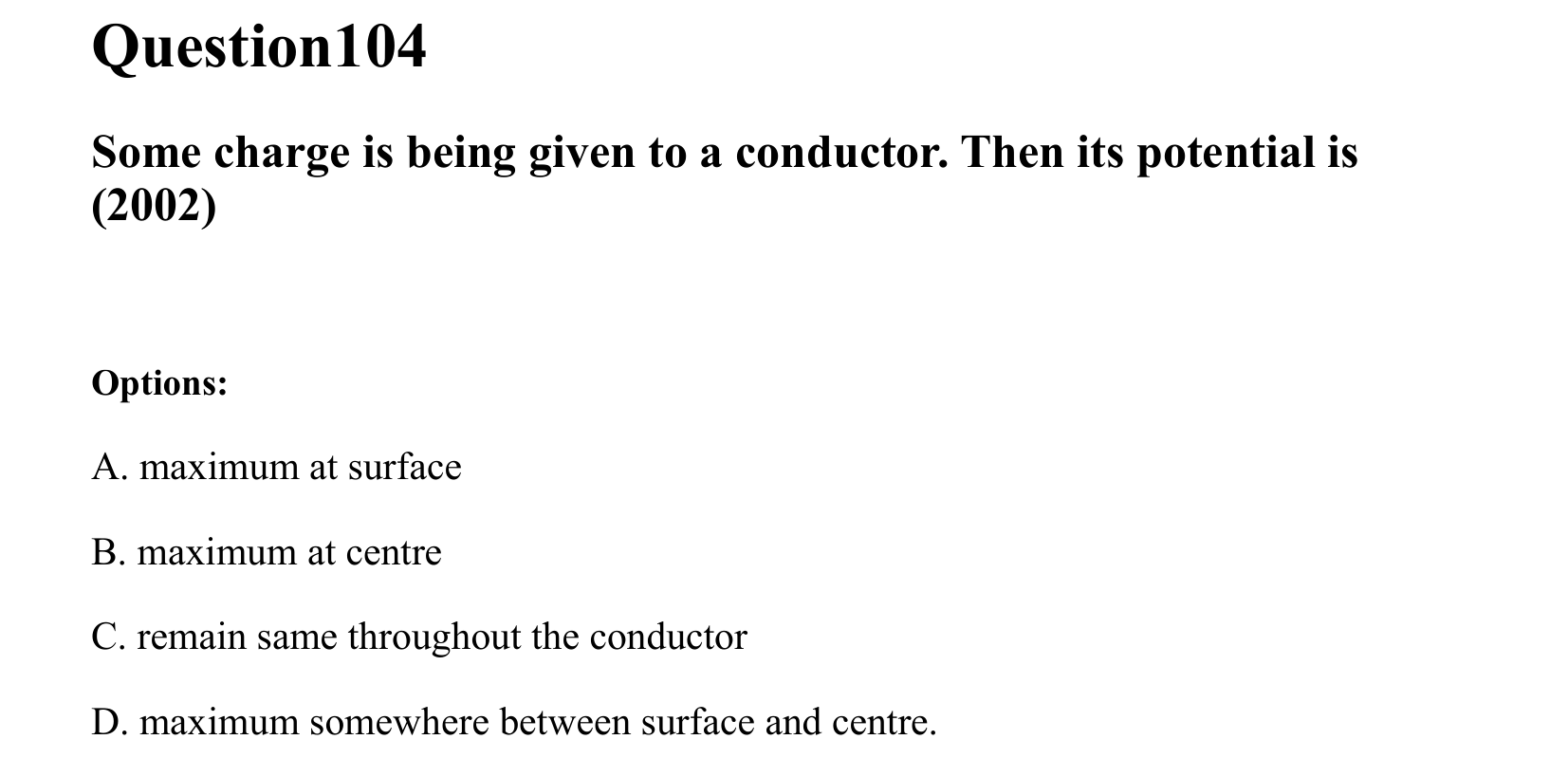 Electrostatics question 104