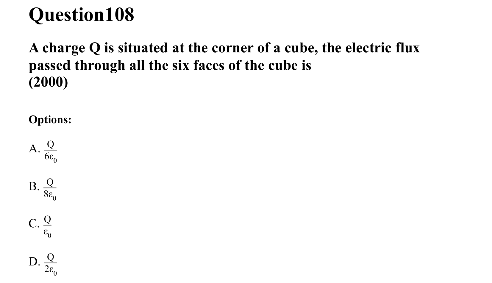 Electrostatics question 108