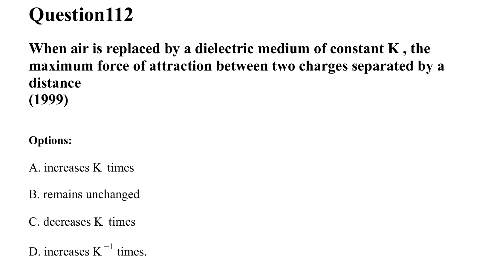 Electrostatics question 112