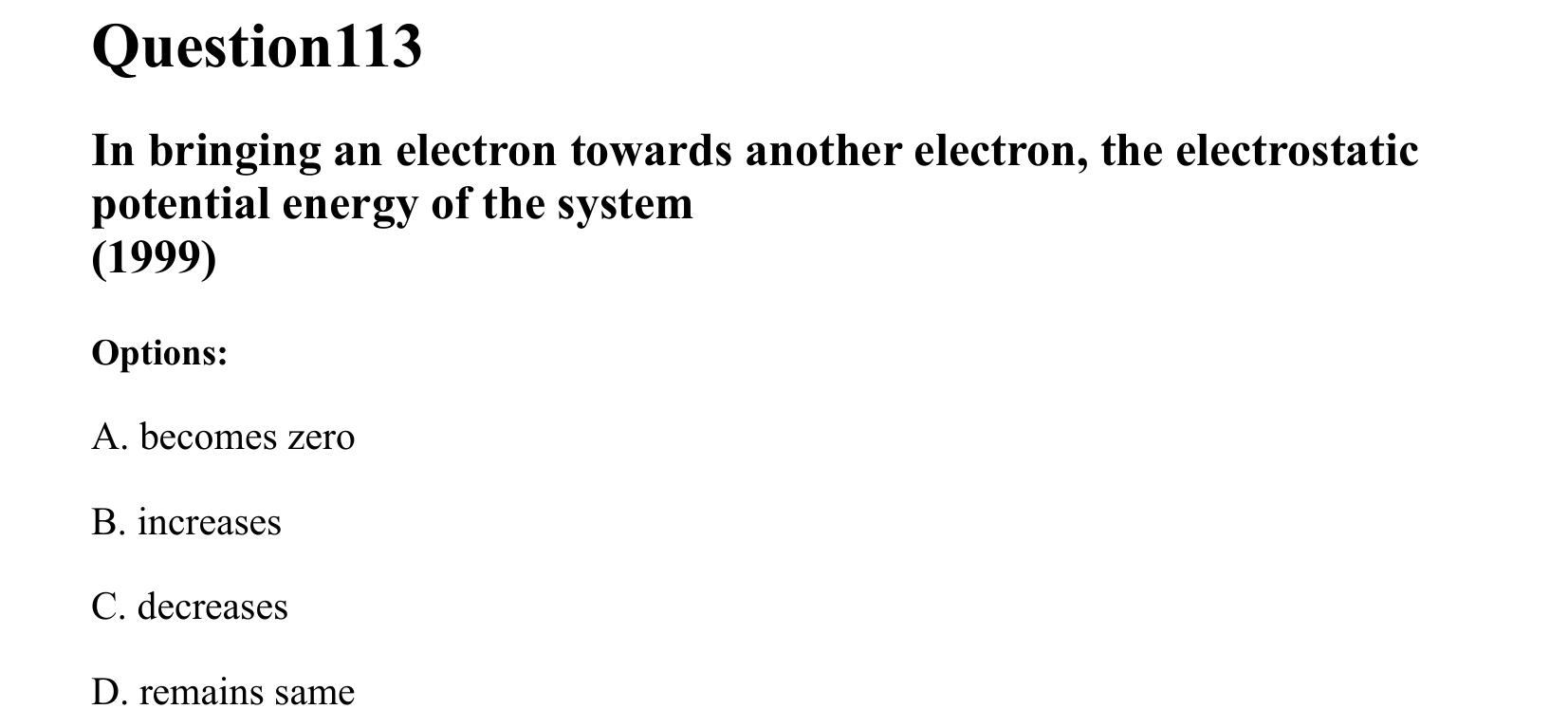 Electrostatics question 113