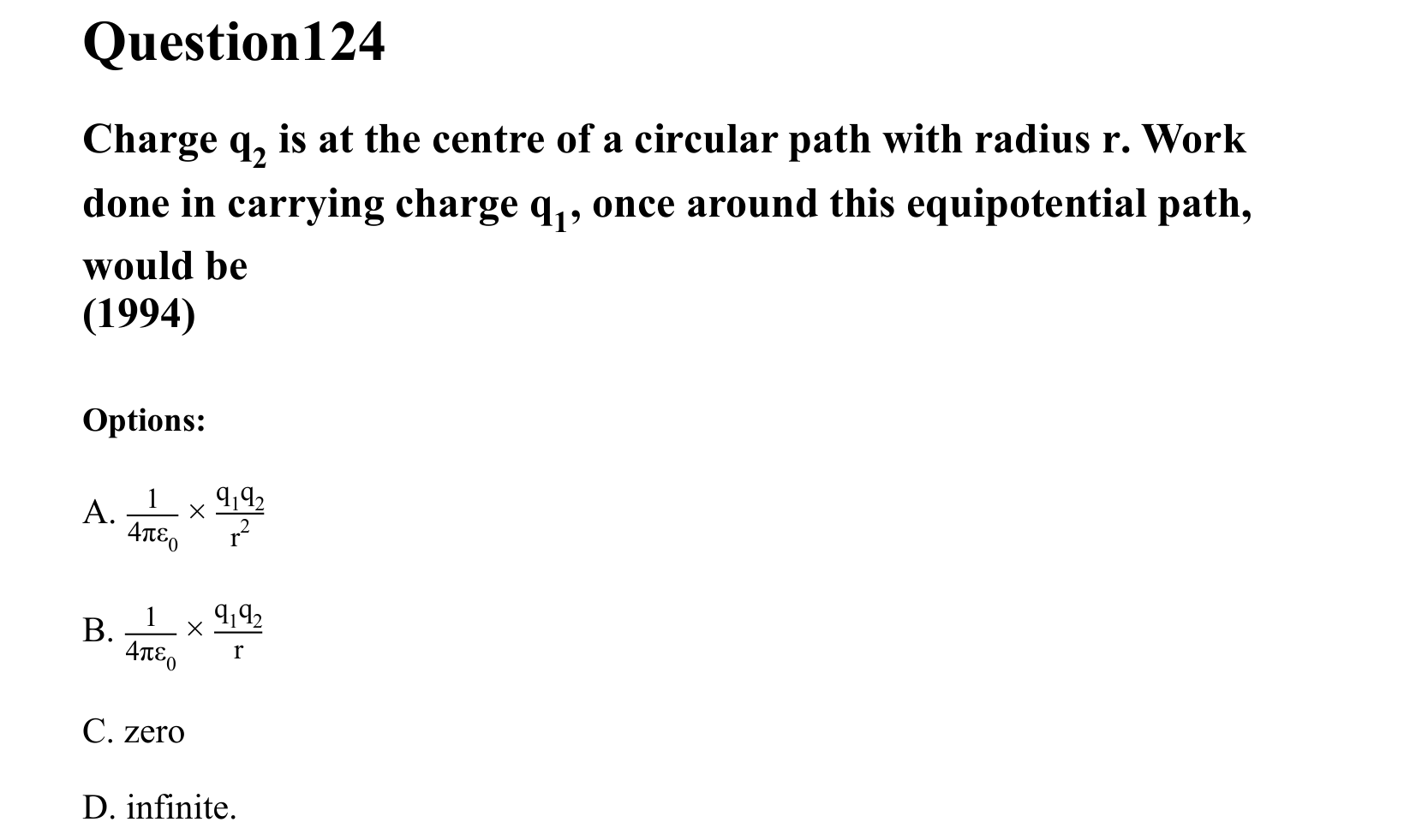 Electrostatics question 124