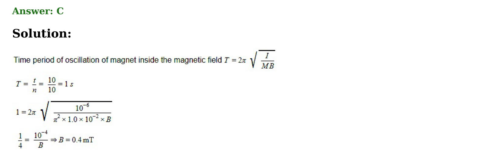 Magnetism and Matter solution 3