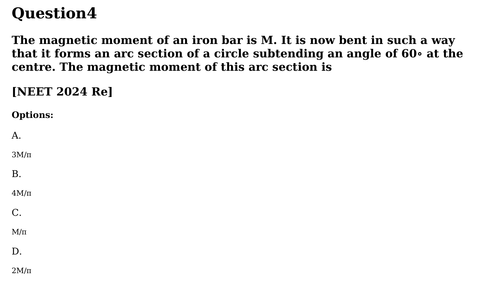 Magnetism and Matter question 4