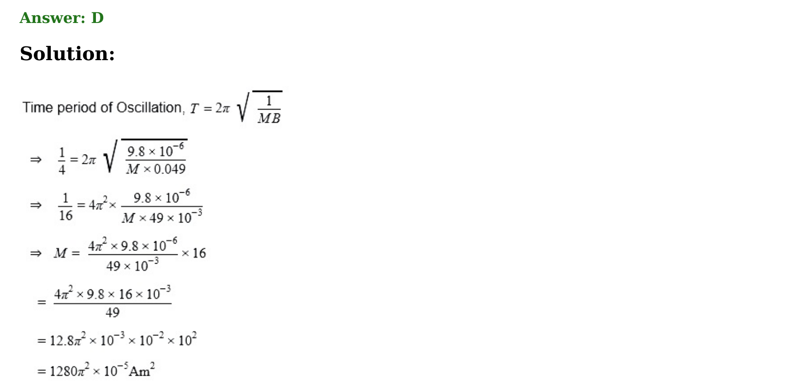 Magnetism and Matter solution 5