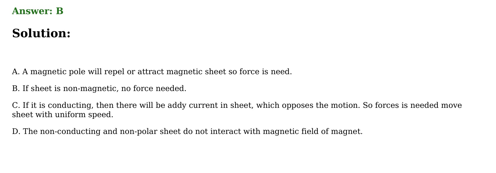 Magnetism and Matter solution 8