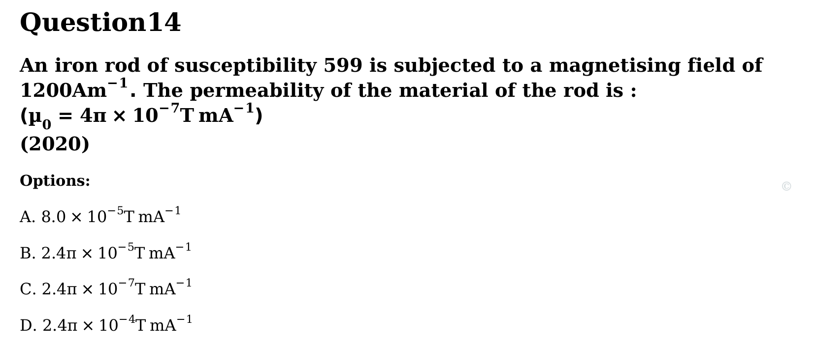Magnetism and Matter question 14