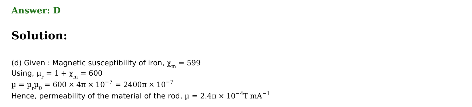 Magnetism and Matter solution 14