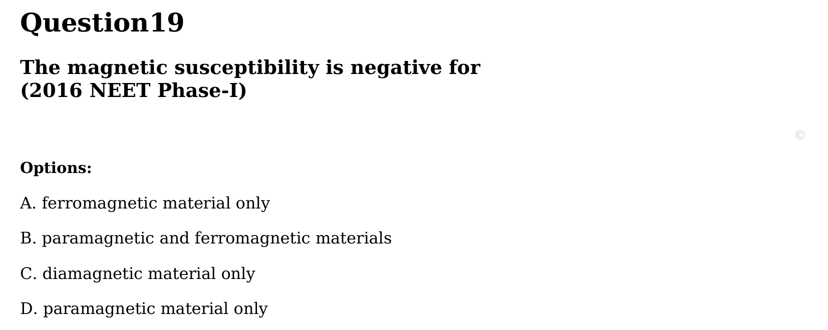 Magnetism and Matter question 19