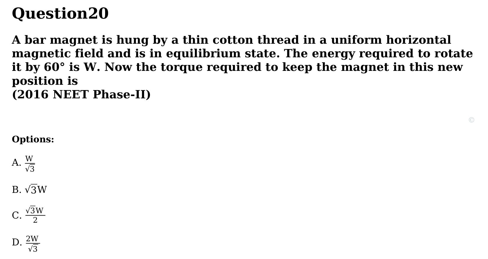 Magnetism and Matter question 20