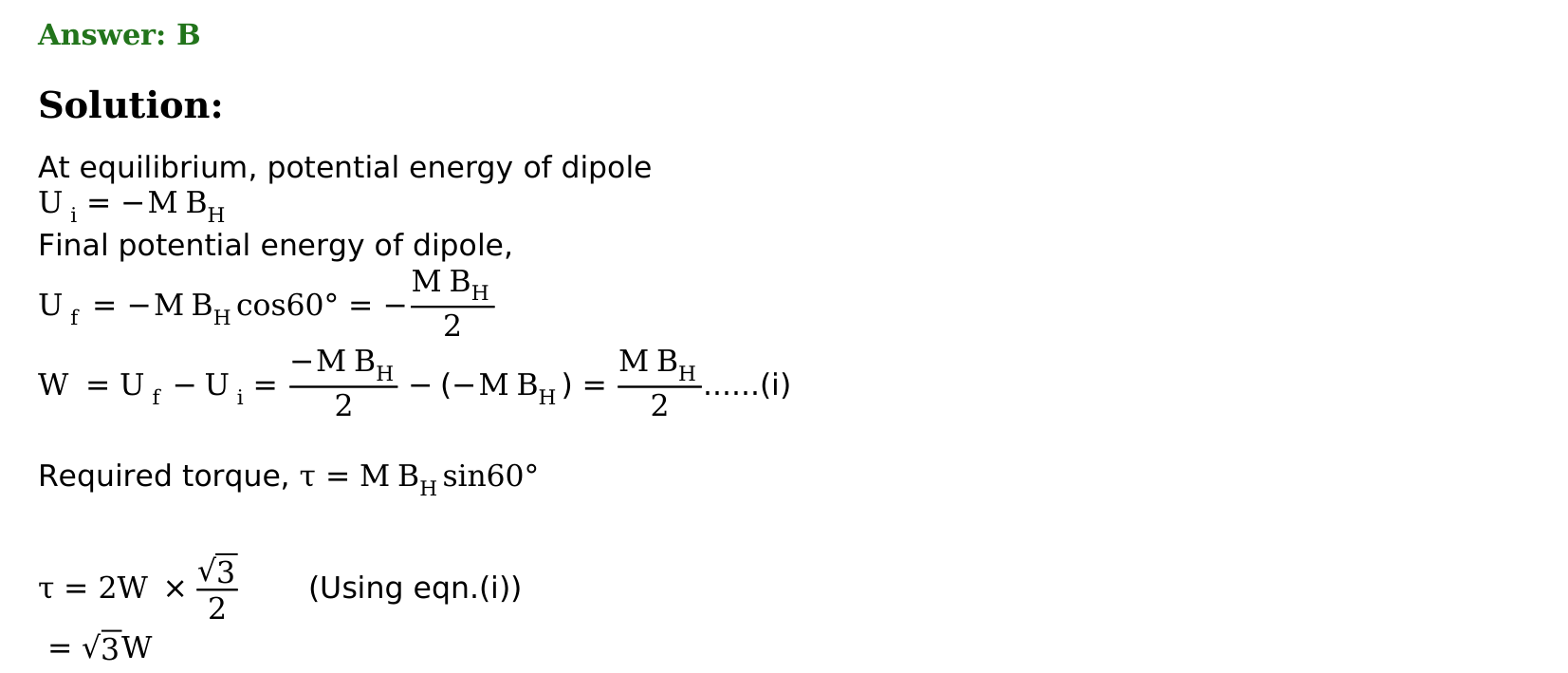 Magnetism and Matter solution 20