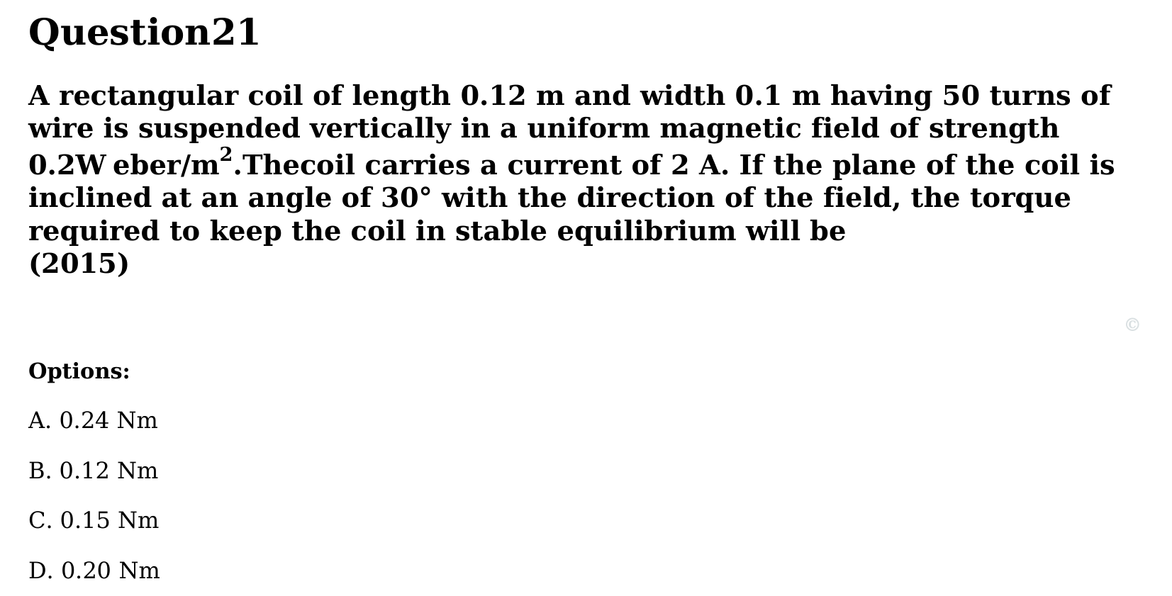 Magnetism and Matter question 21