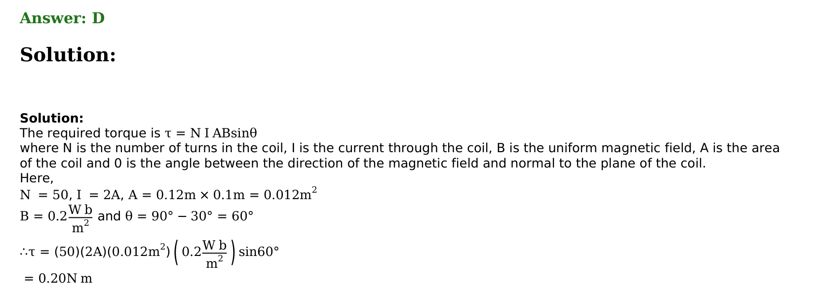 Magnetism and Matter solution 21