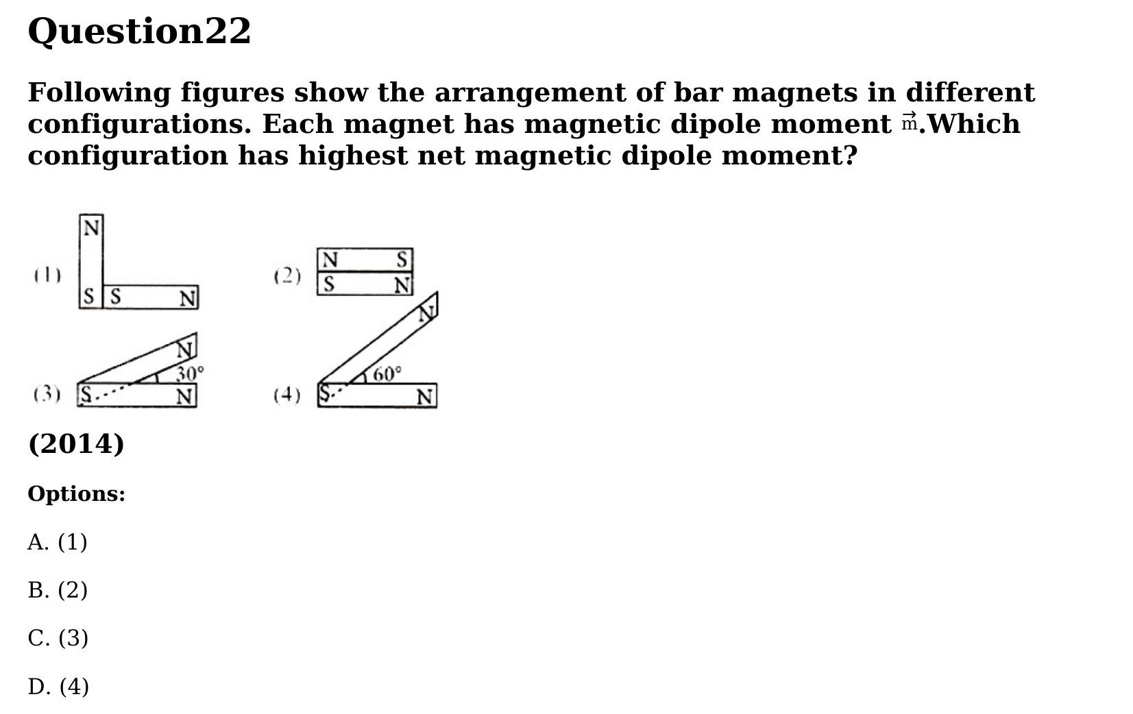 Magnetism and Matter question 22