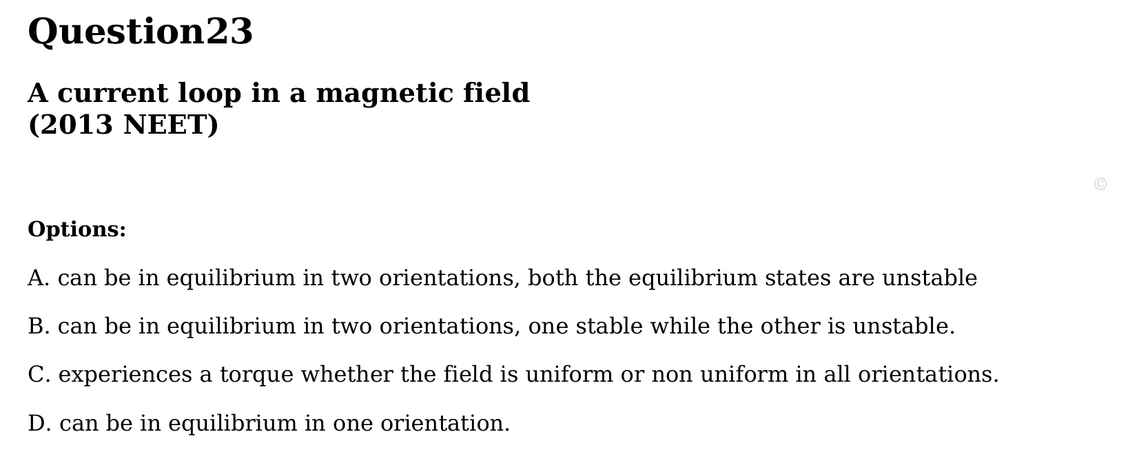 Magnetism and Matter question 23