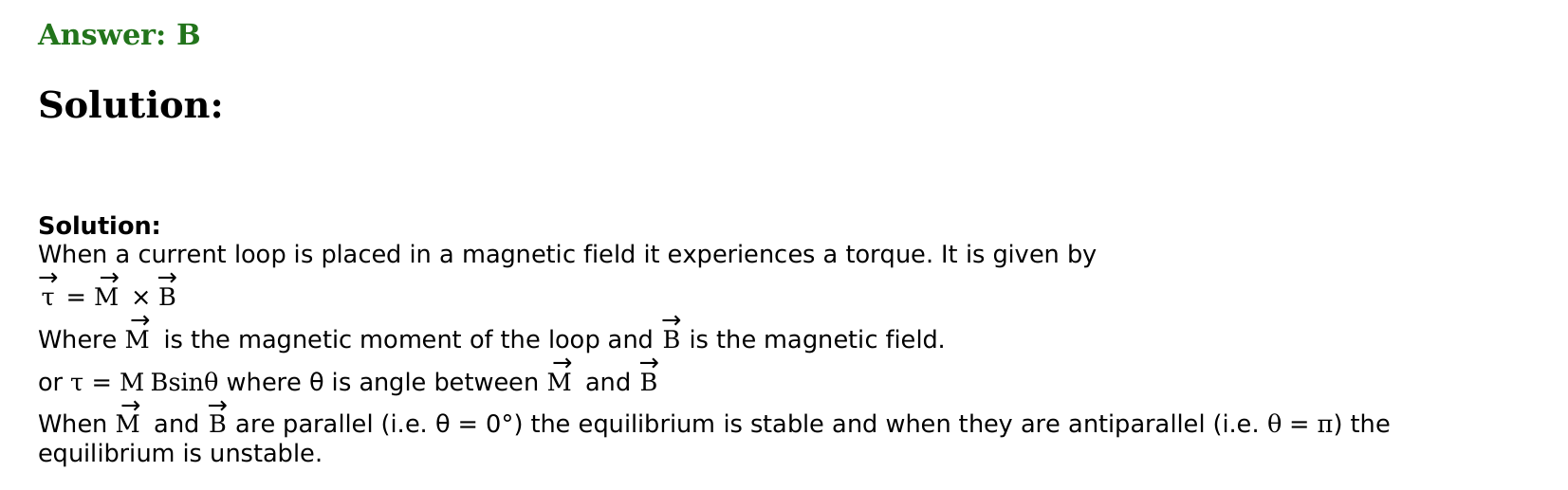 Magnetism and Matter solution 23