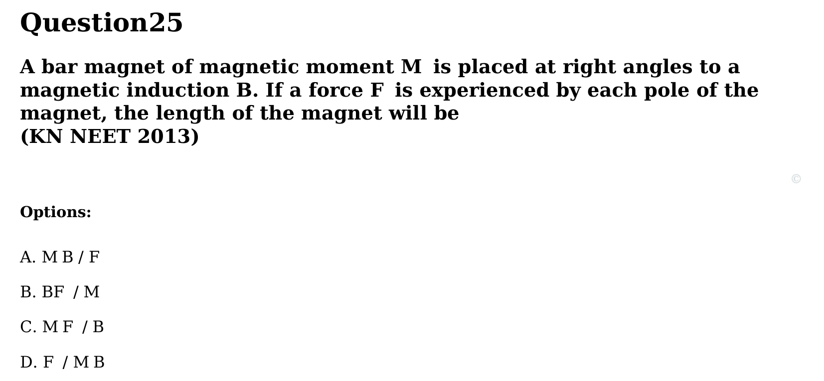 Magnetism and Matter question 25