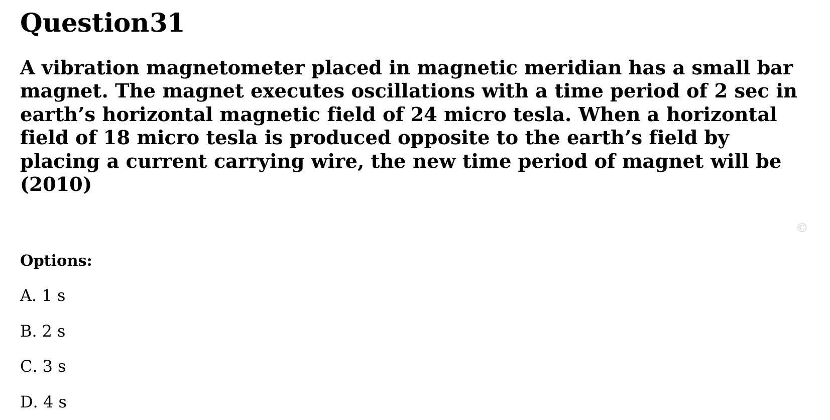 Magnetism and Matter question 31