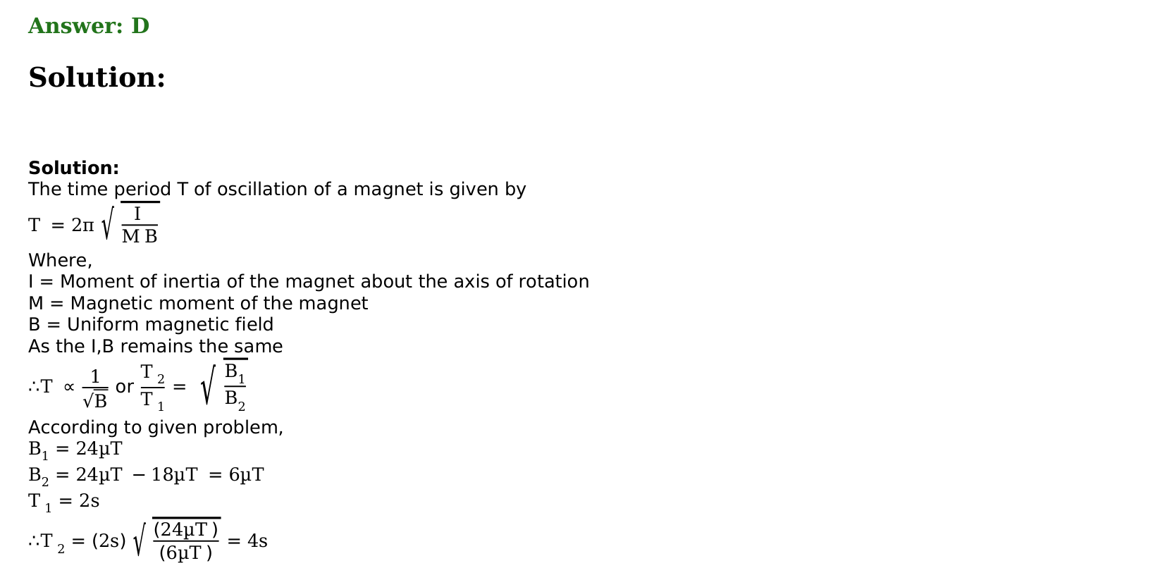 Magnetism and Matter solution 31