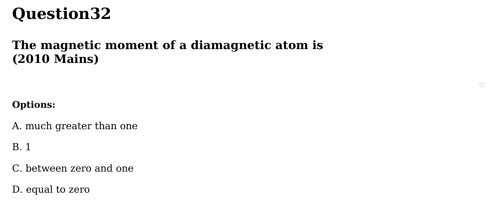 Magnetism and Matter question 32