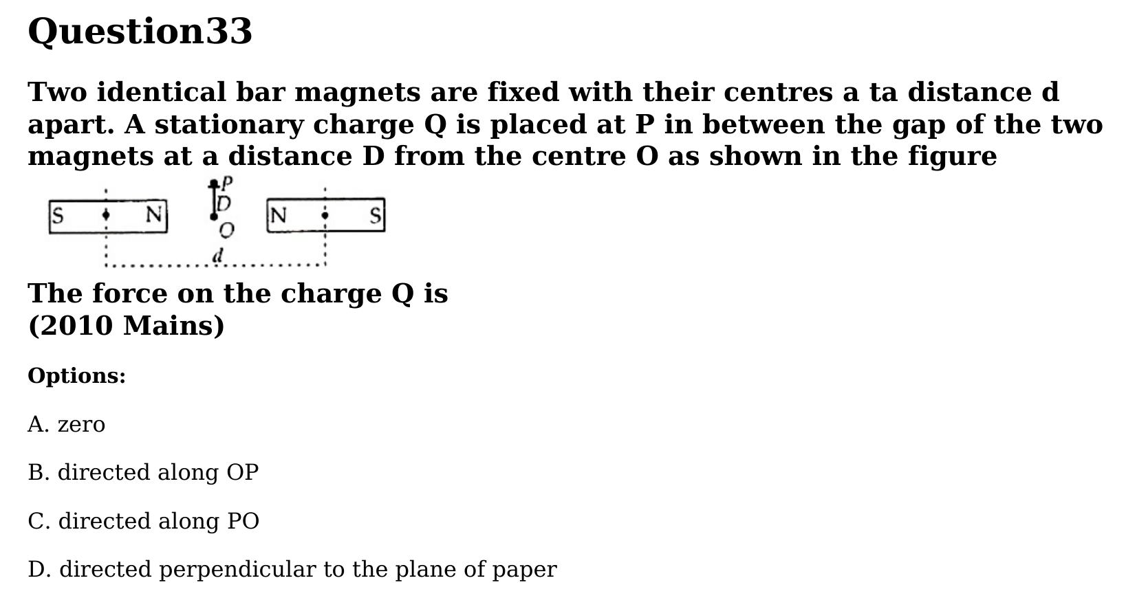 Magnetism and Matter question 33