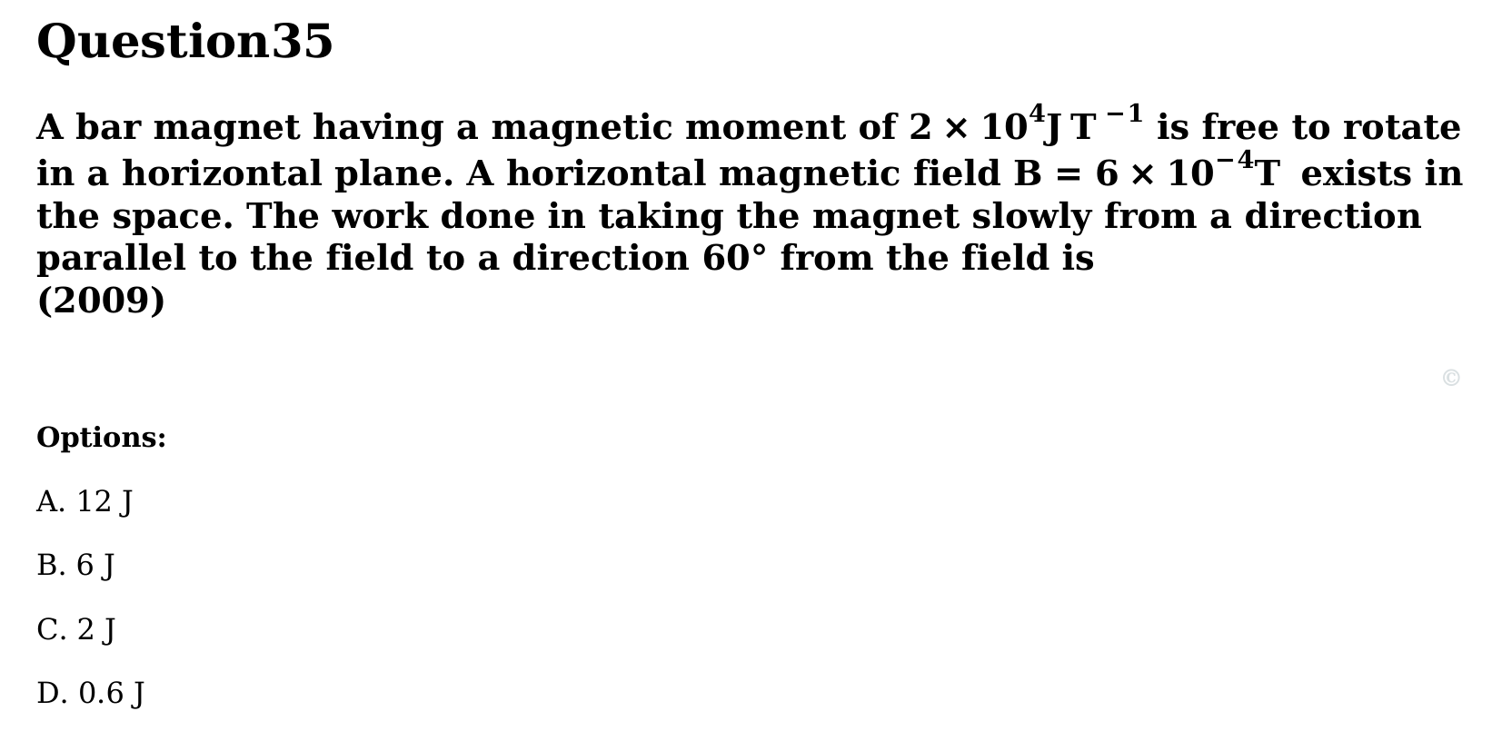 Magnetism and Matter question 35