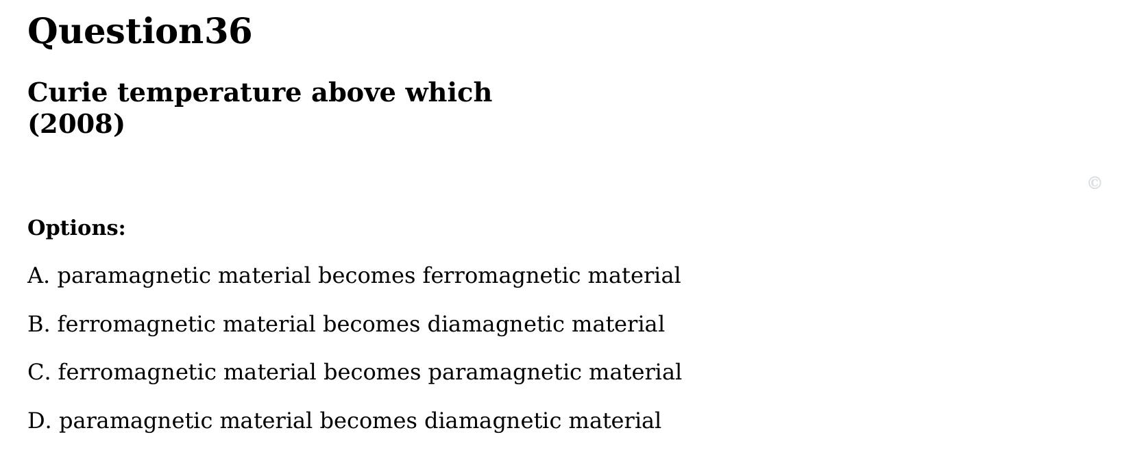 Magnetism and Matter question 36