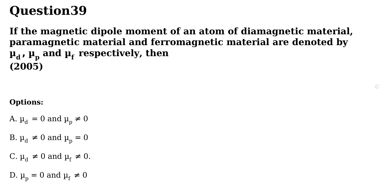 Magnetism and Matter question 39