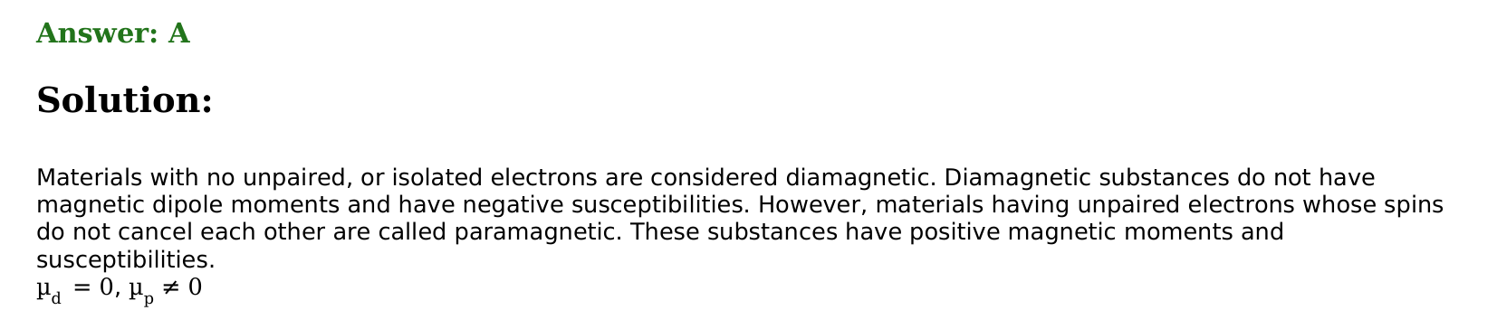 Magnetism and Matter solution 39