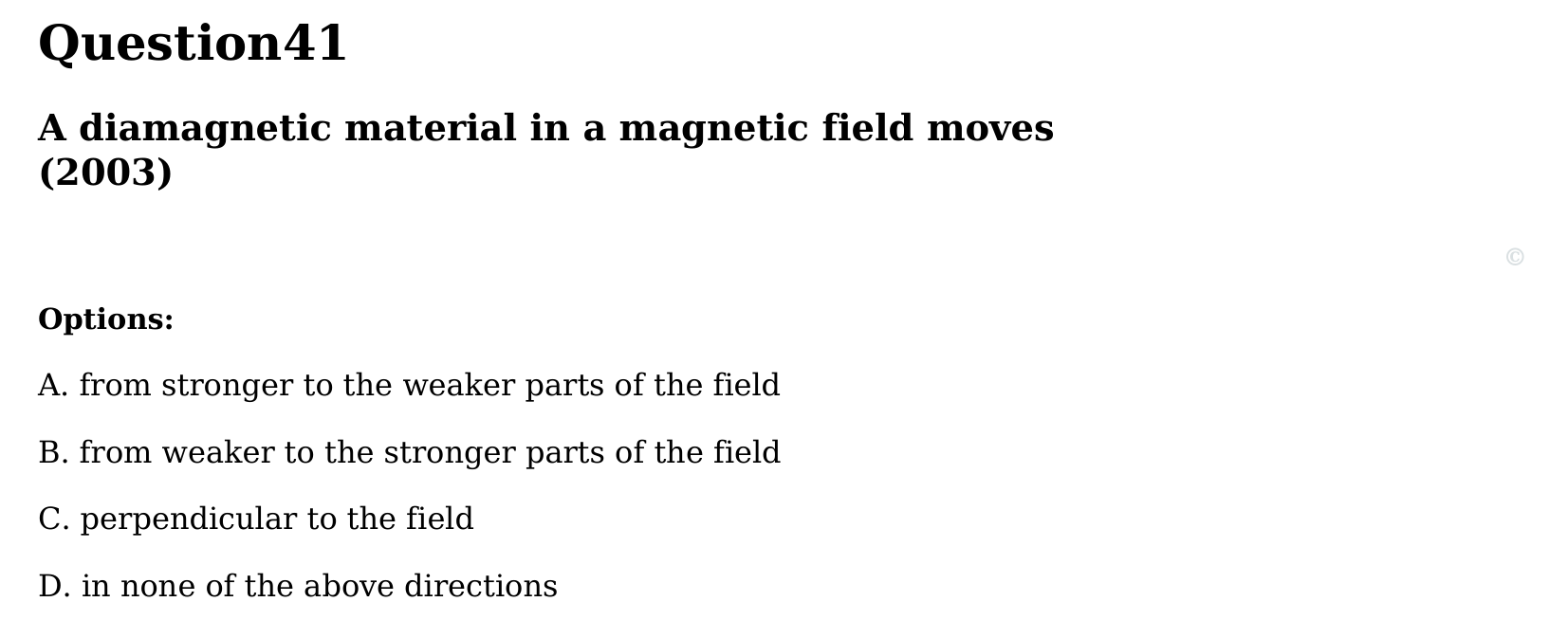 Magnetism and Matter question 41