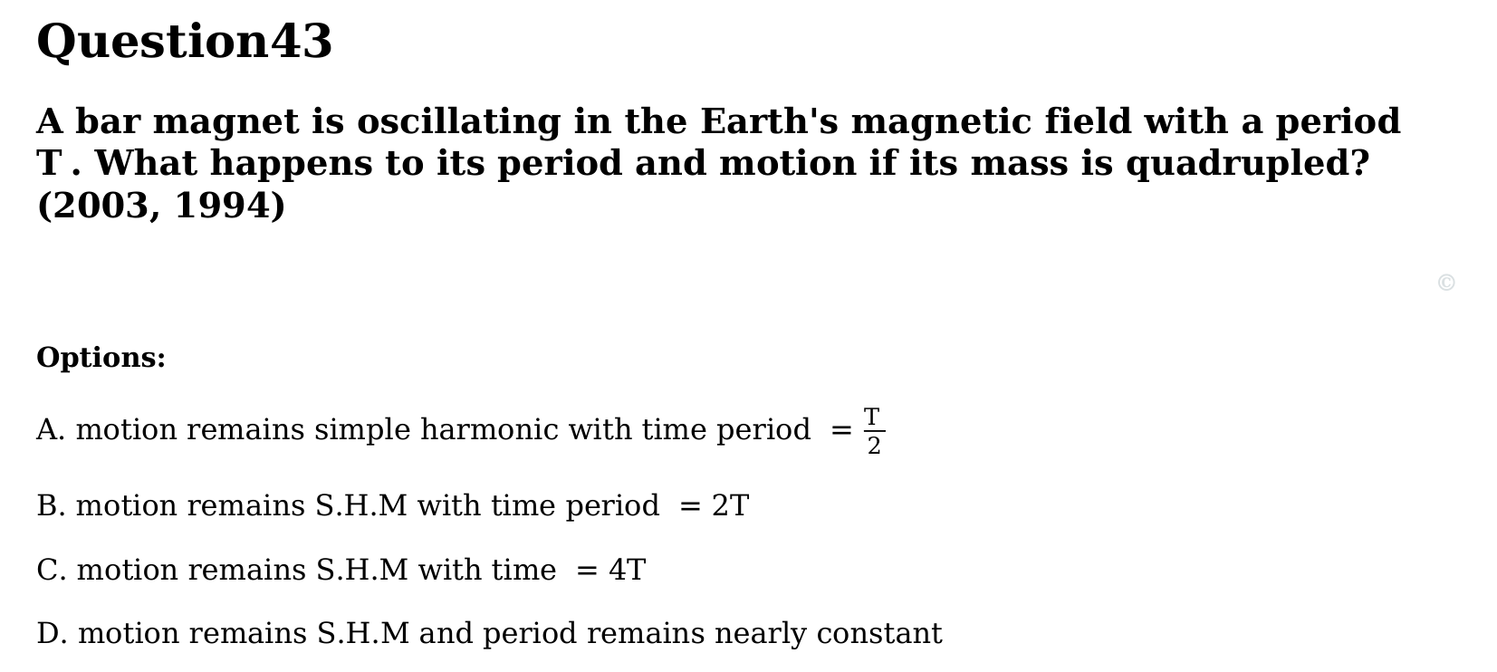 Magnetism and Matter question 43