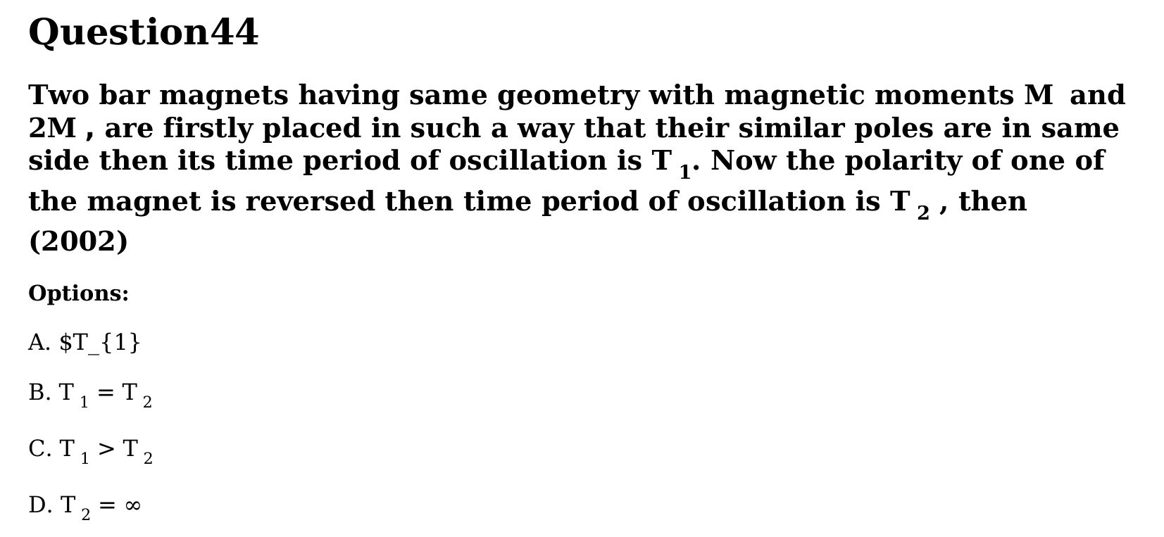 Magnetism and Matter question 44