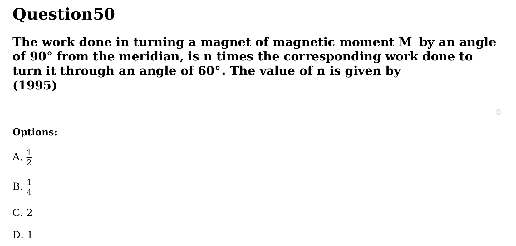 Magnetism and Matter question 50