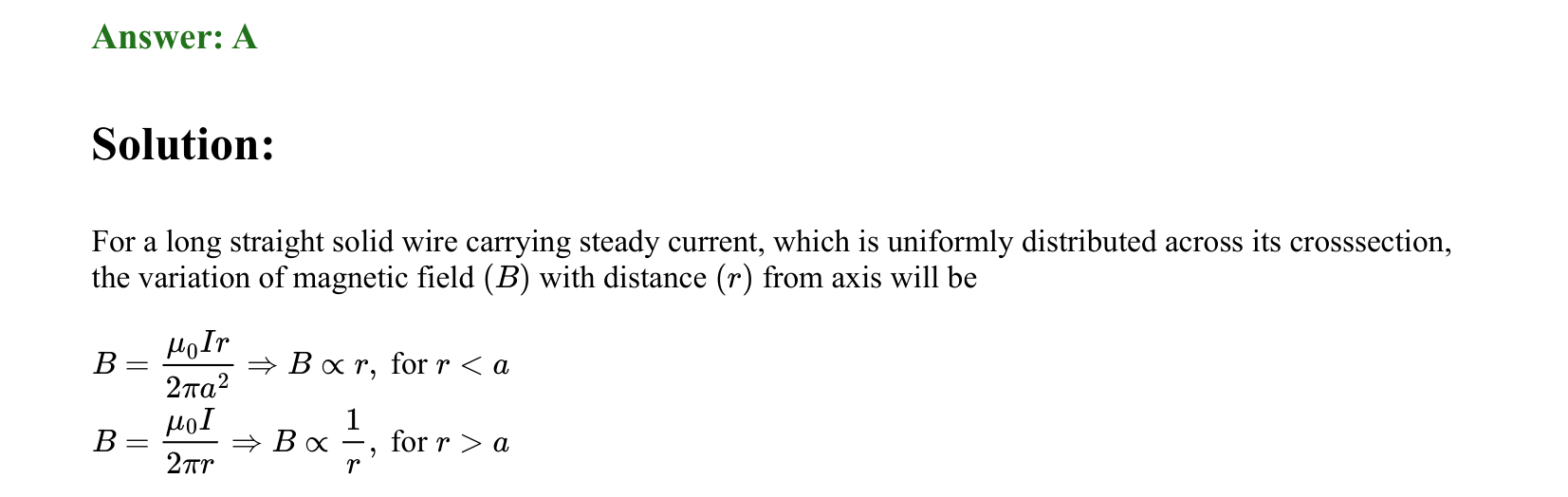 Moving Charges and Magnetism solution 1