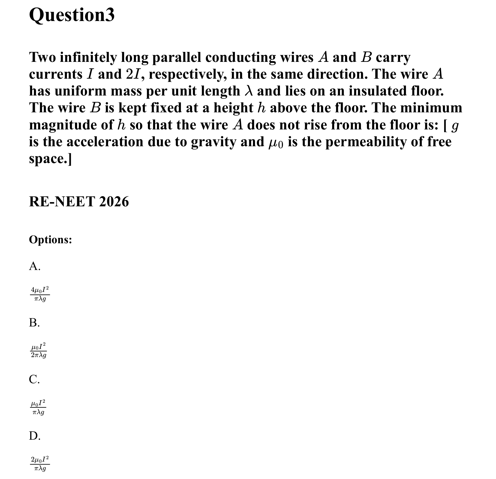 Moving Charges and Magnetism question 3