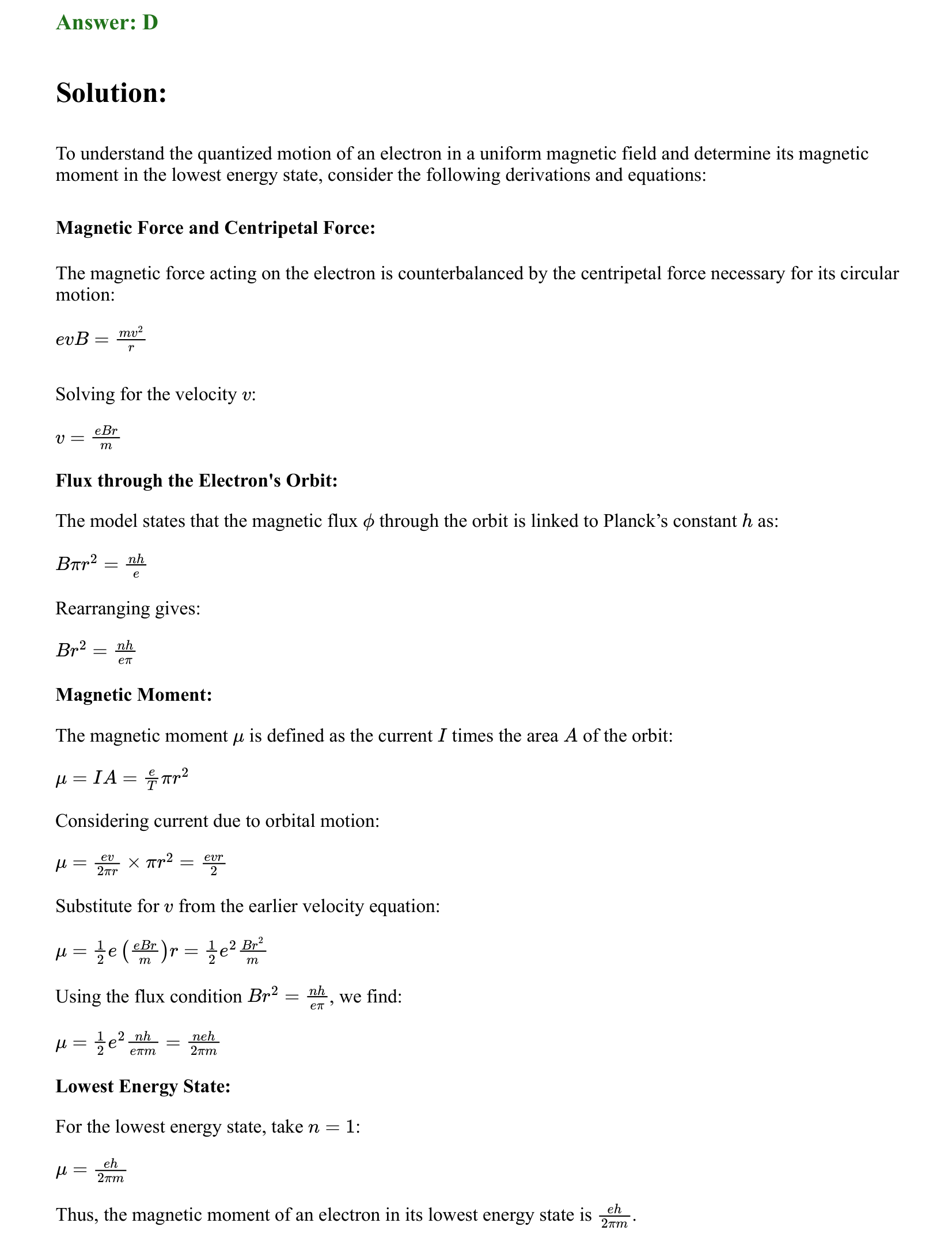 Moving Charges and Magnetism solution 7