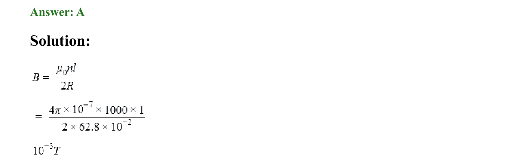 Moving Charges and Magnetism solution 15
