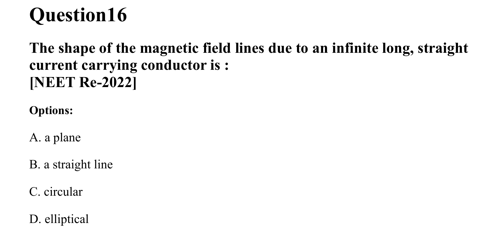 Moving Charges and Magnetism question 16
