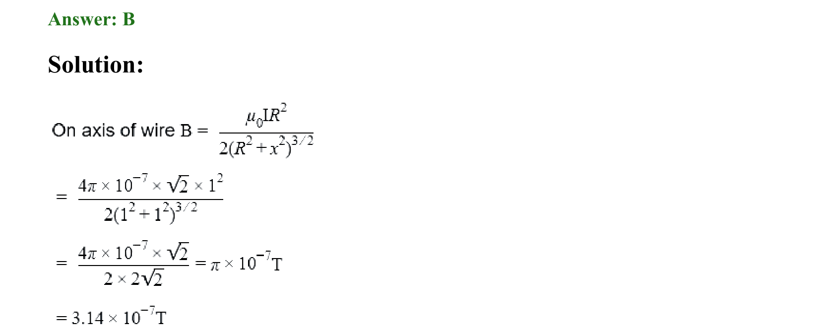 Moving Charges and Magnetism solution 18