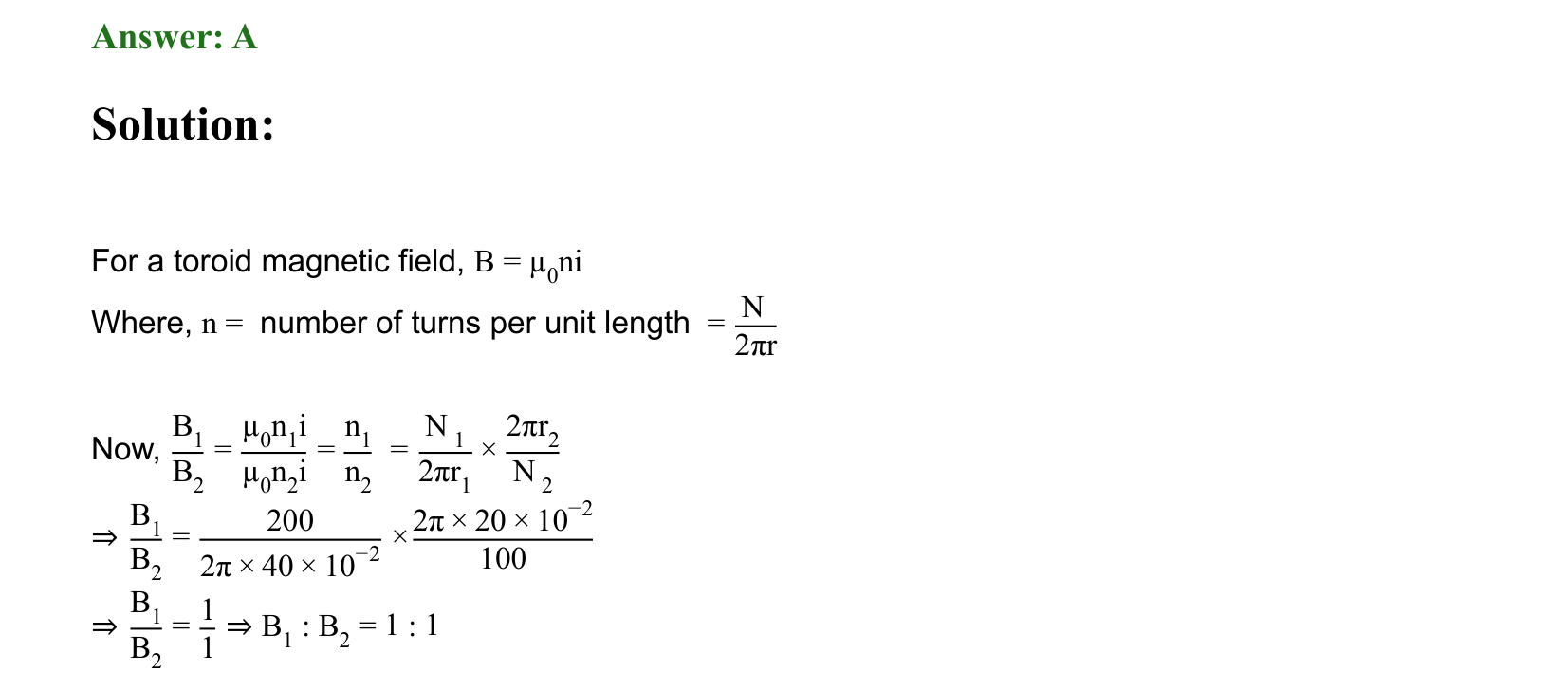 Moving Charges and Magnetism solution 27