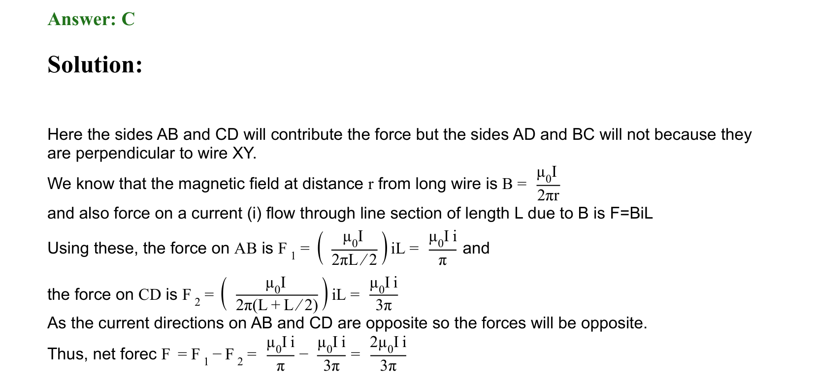 Moving Charges and Magnetism solution 33